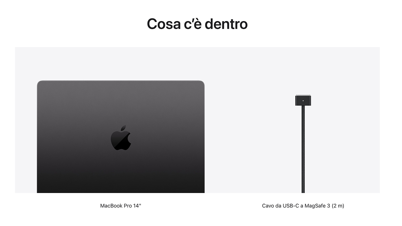 Il nuovo MacBook Pro M5 non include l’alimentatore nella confezione